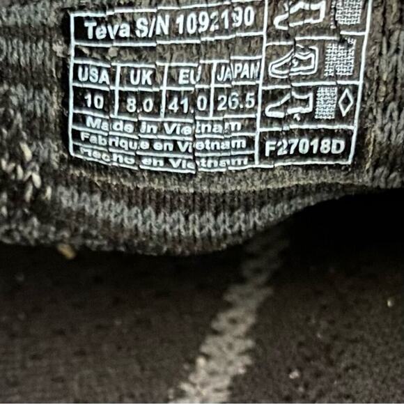 Teva Women’s Gray Black White Slide Sandal Size 10 Fits 9 Better - Picture 5 of 7